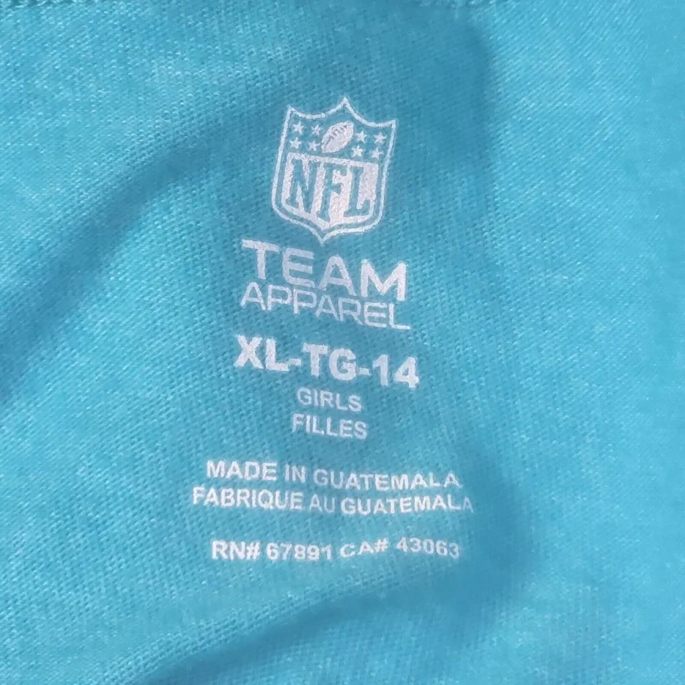Miami Dolphins NFL Team Apparel Girls XL/14 T-shirt Football Sports Fan S/S Logo - Picture 6 of 7